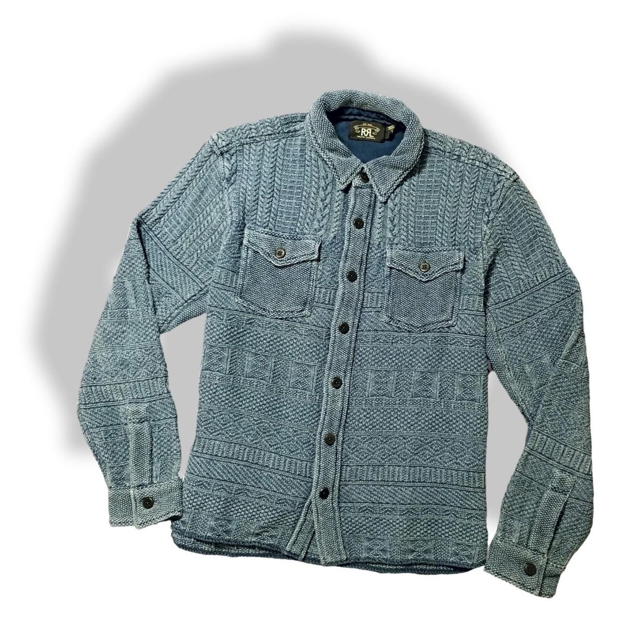 DOUBLE RL , RALPH LAUREN RRL , INDIGO KNIT COTTON/...