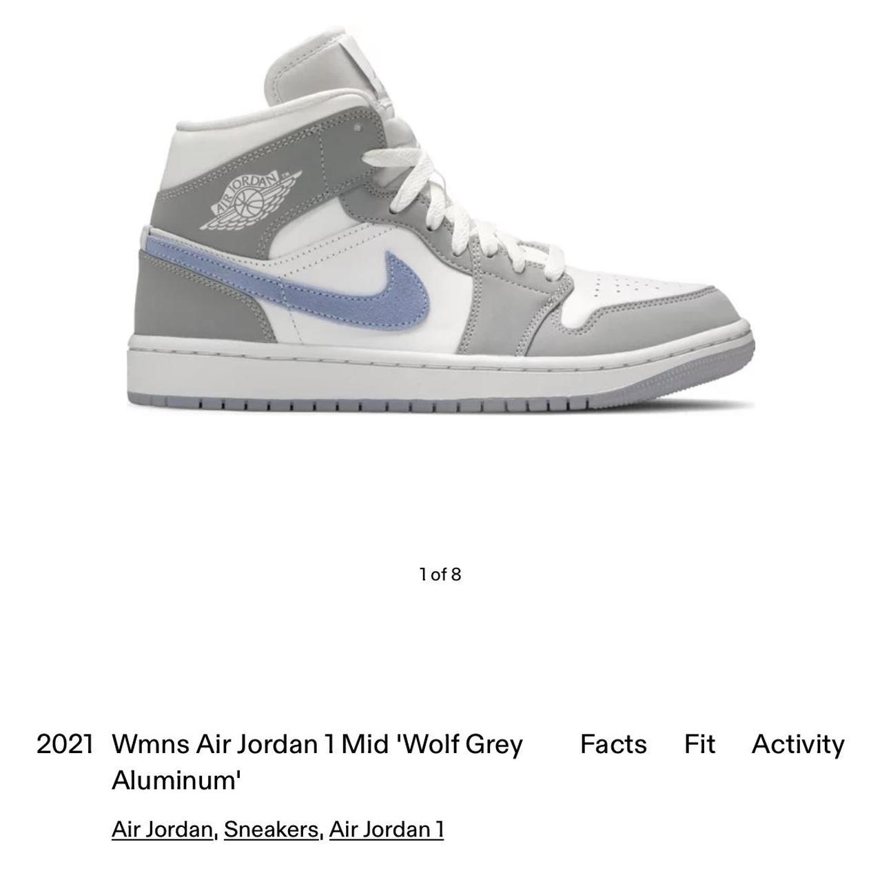 nike jordan 1 mid wolf grey blue women's