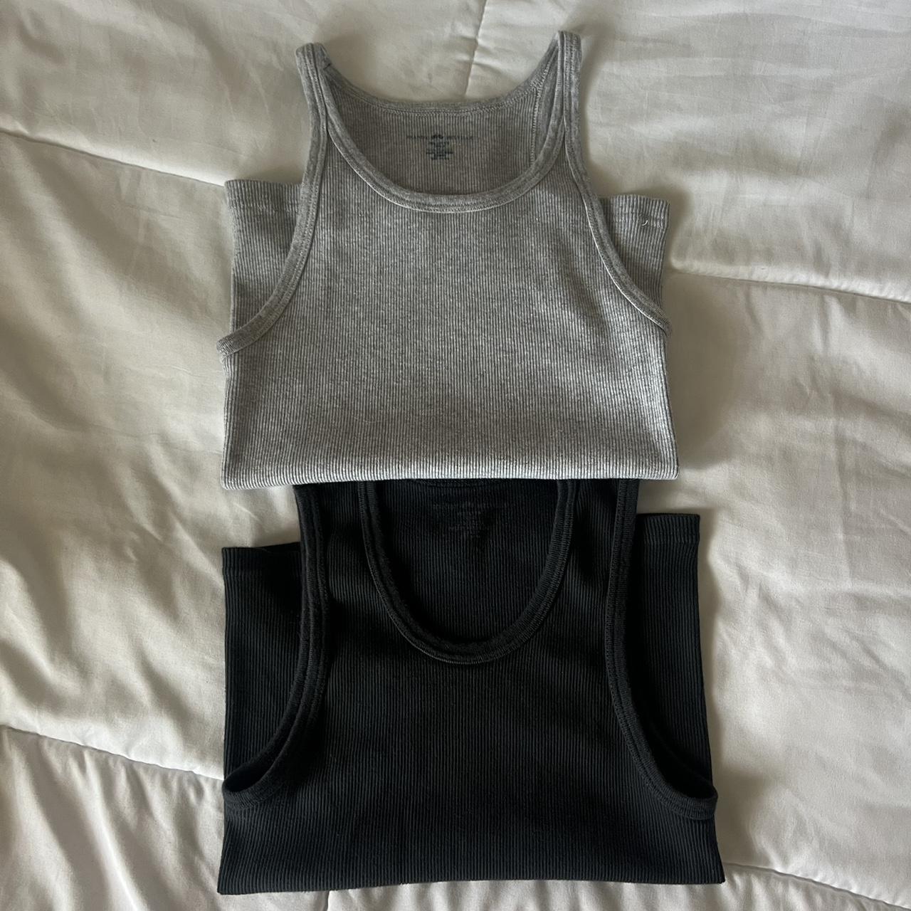 Grey and black Brandy Melville tank top bundle. One... | Depop