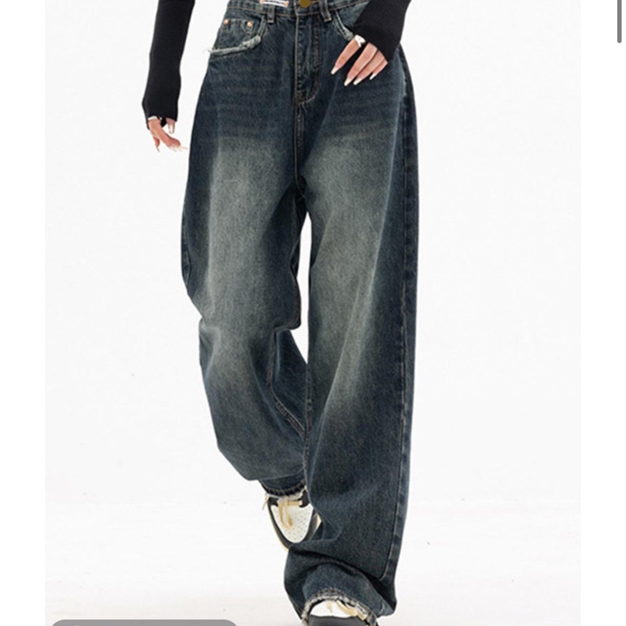 Baggy denim jeans size 6 fit oversized- can fit a... - Depop