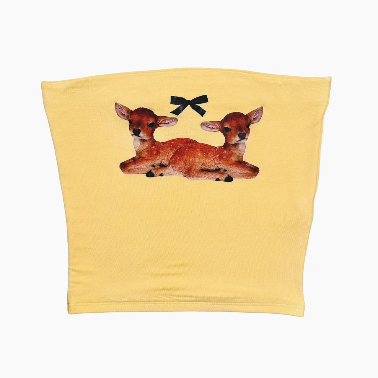 omighty butter yellow bambi graphic tube top 💛... Depop