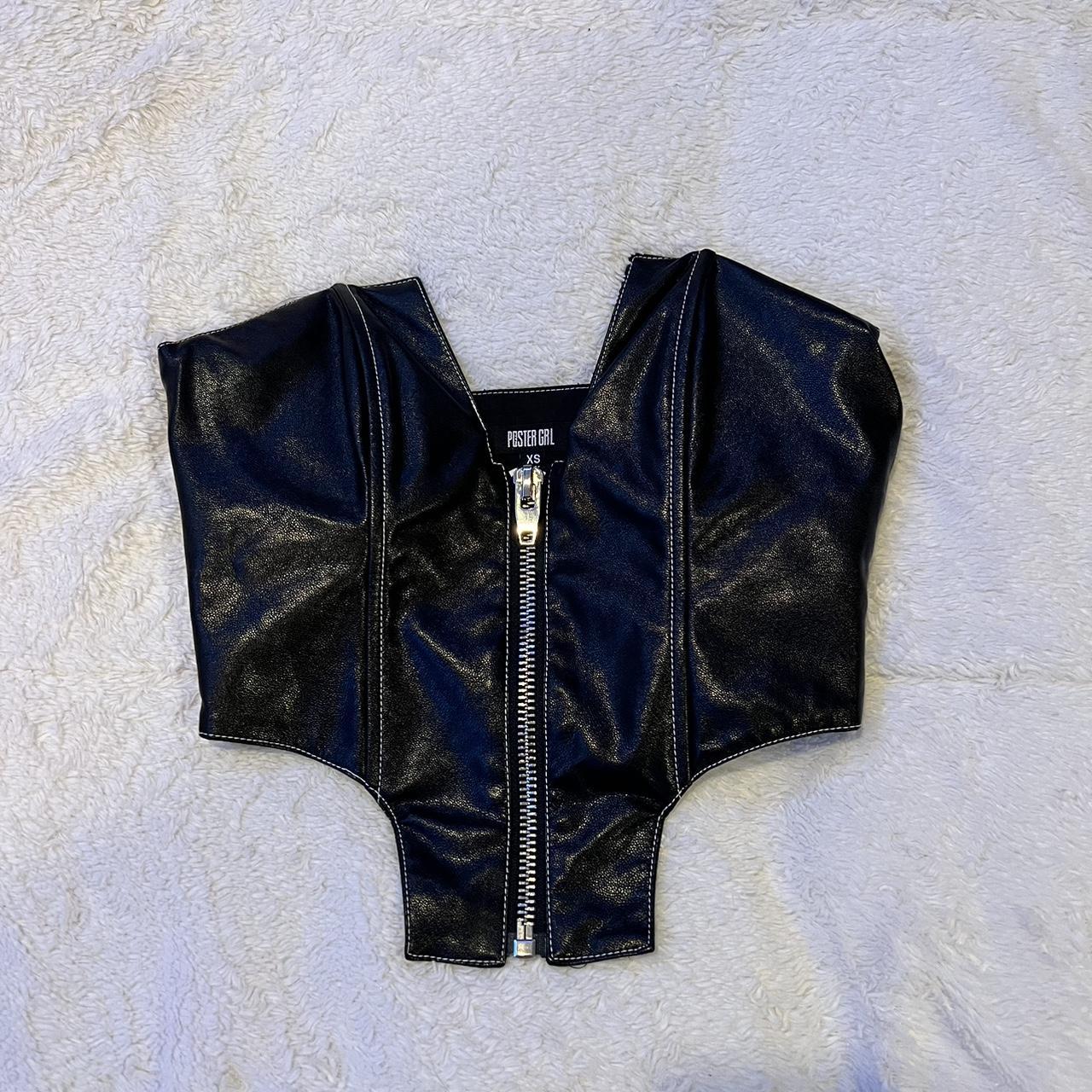 poster girl zip up strapless corset top perfect... Depop
