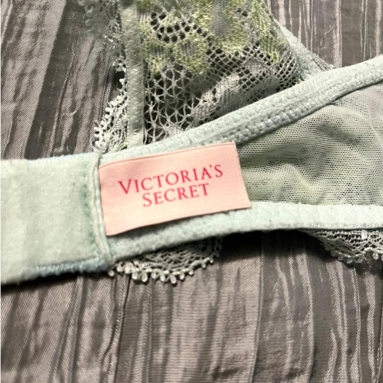 Victoria's Secret Women's Blue and Green Bra | Depop