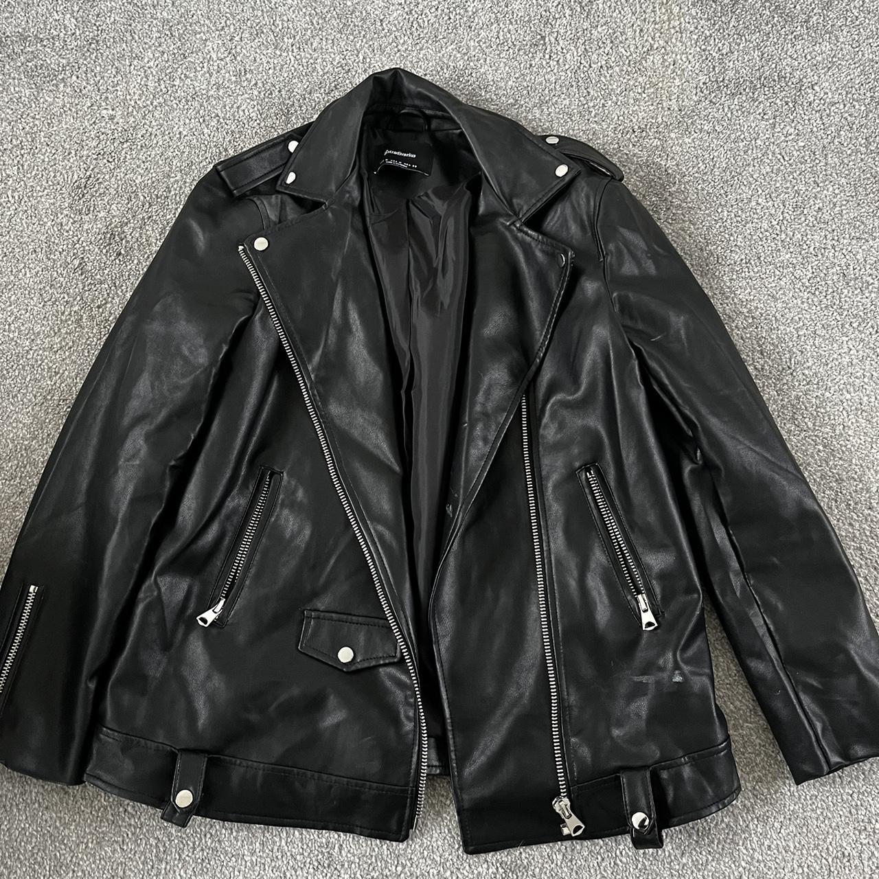 Stradivarius oversized faux leather jacket