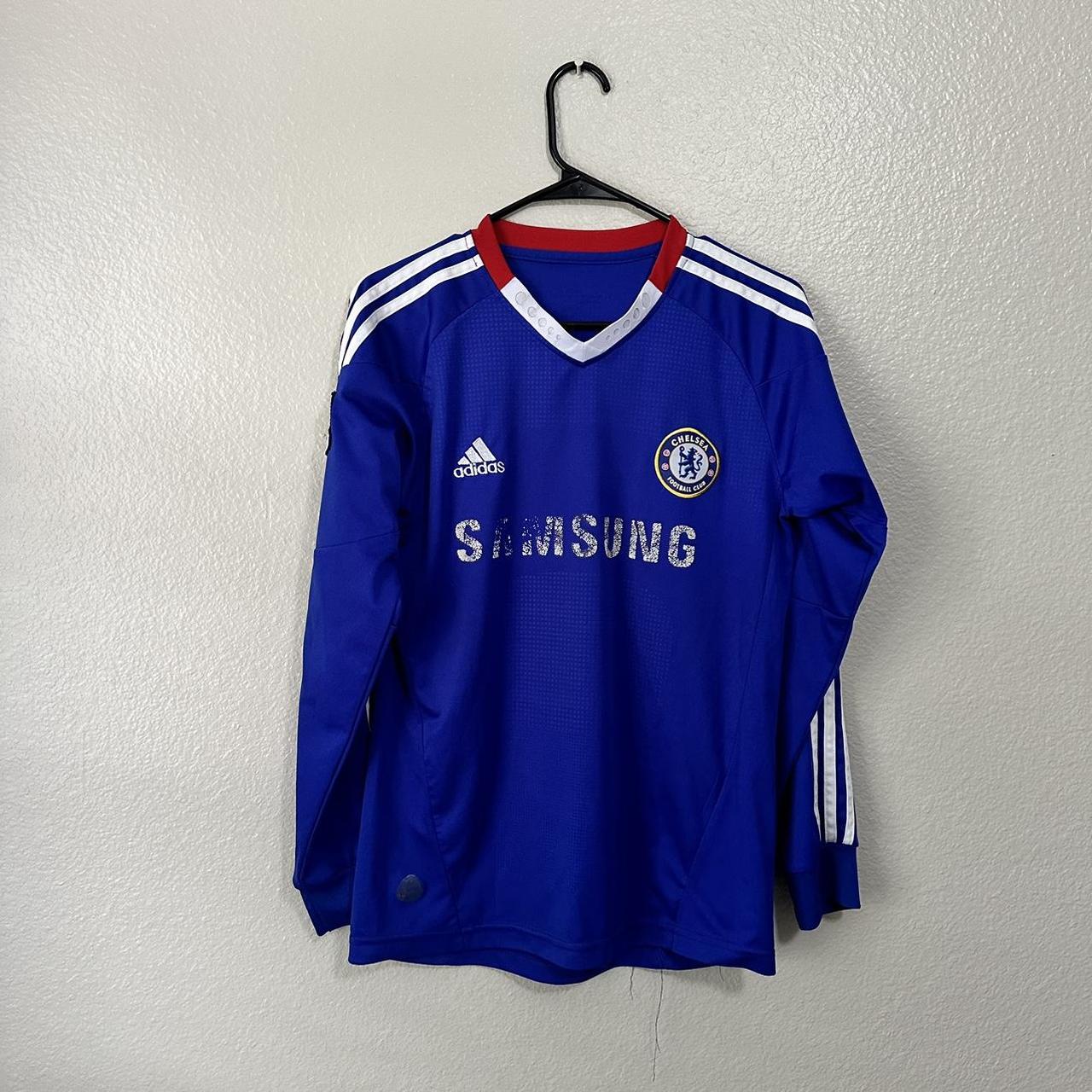 Chelsea adidas soccer jersey No size tag but looks - Depop