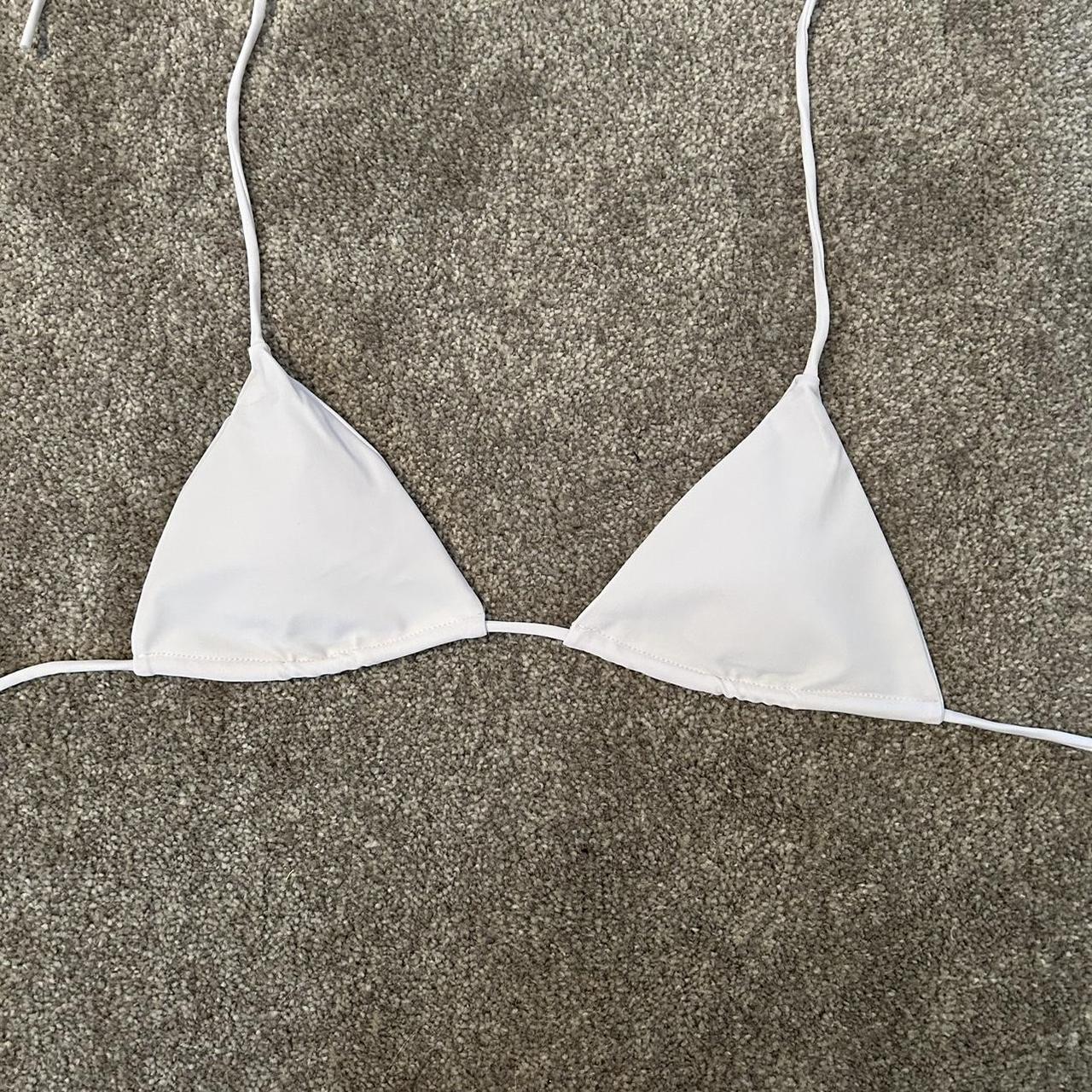 White triangle padded bikini top - Removable... - Depop