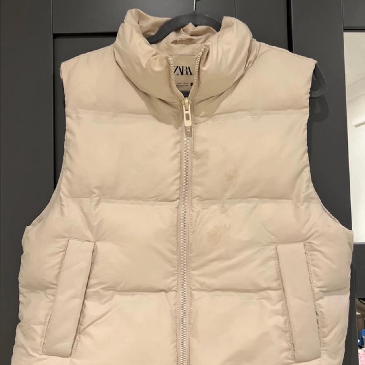 Beige Zara Puffer Bodywarmer Zara Beige Puffer Gilet Bodywarmer
