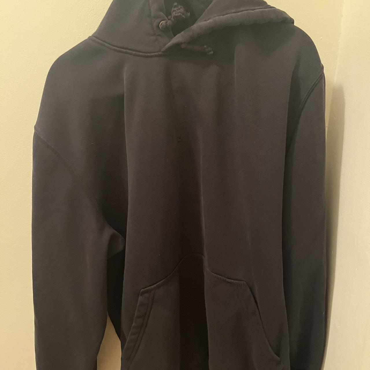 carhartt black hoodie xl small hole in the chest - Depop