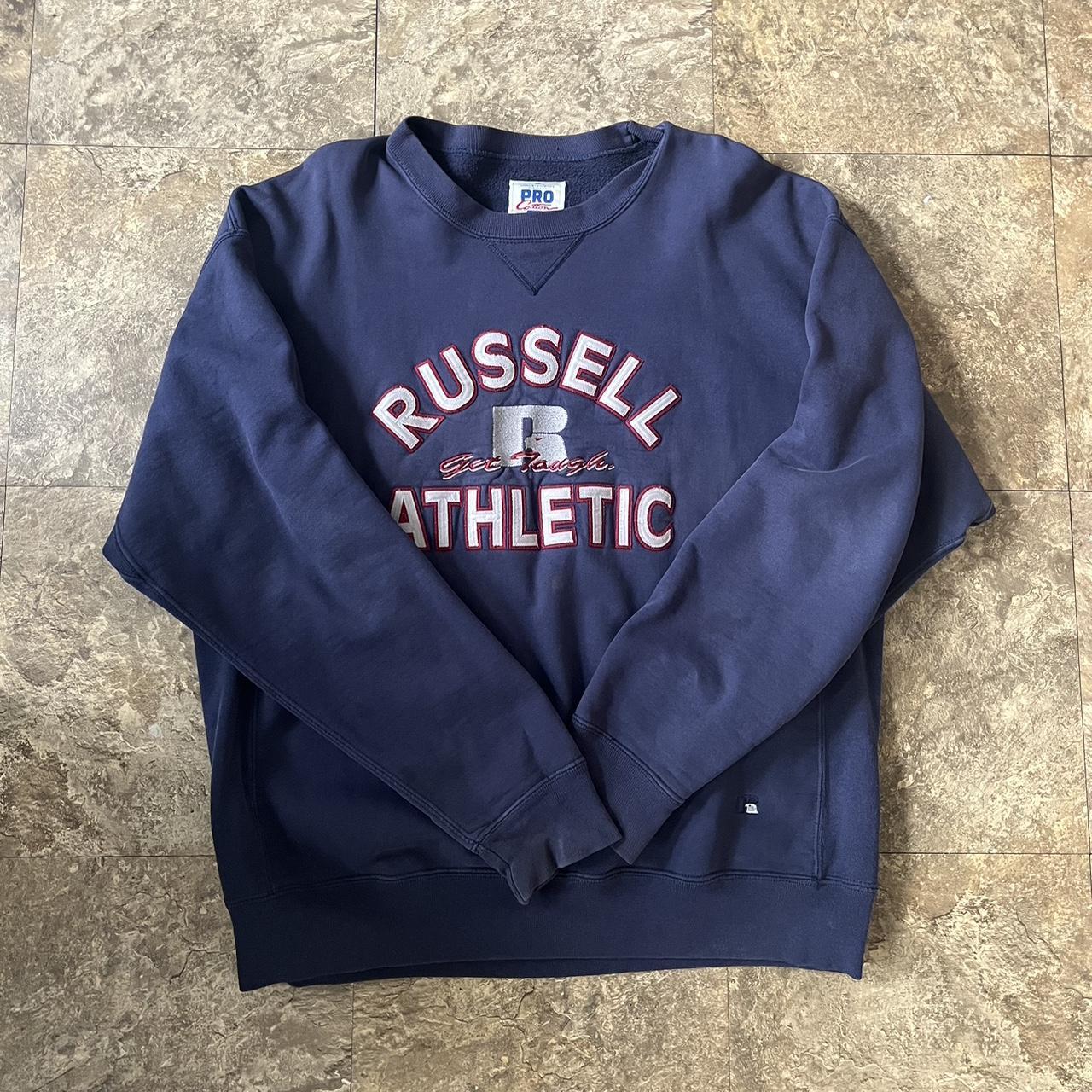 Russell Athletic Men's Navy Sweatshirt | Depop