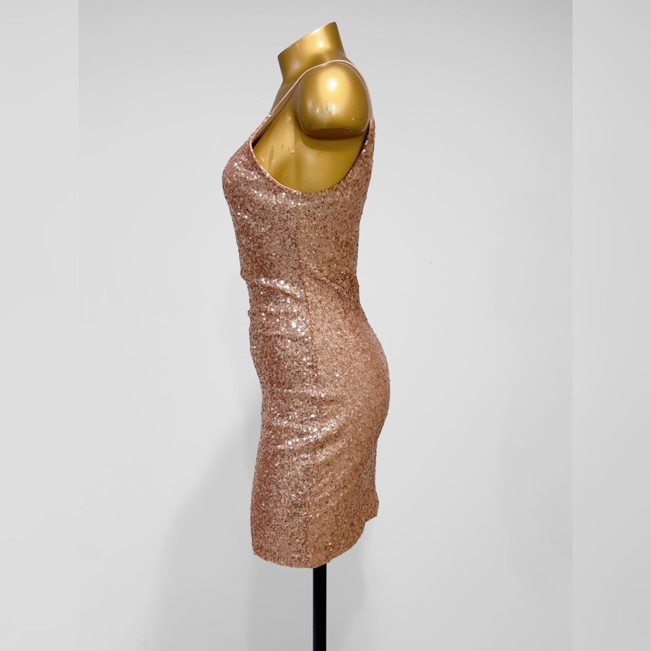 Fashion Nova Women's Rose Gold Sequin Cocktail Depop