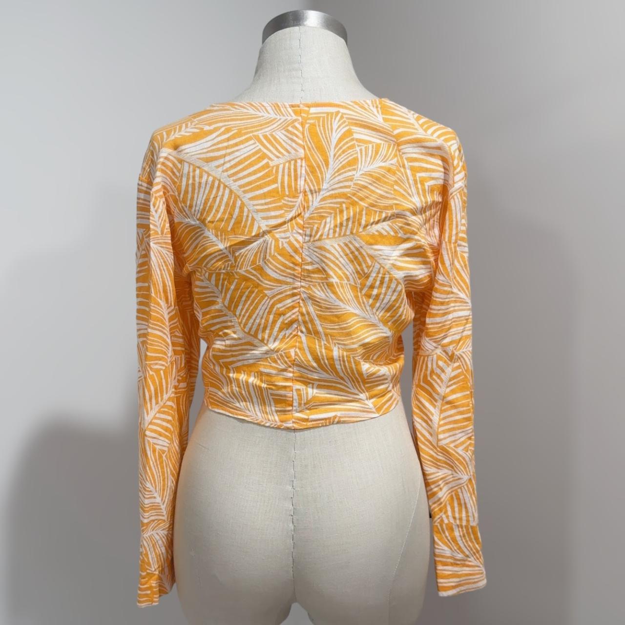 Shade & Shore Women's Orange Tie-Front Long Sleeve | Depop