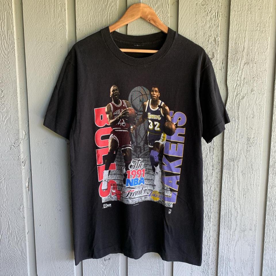 Vtg 90s NBA Finals Bulls Lakers Tshirt Authentic Salem Sportswear