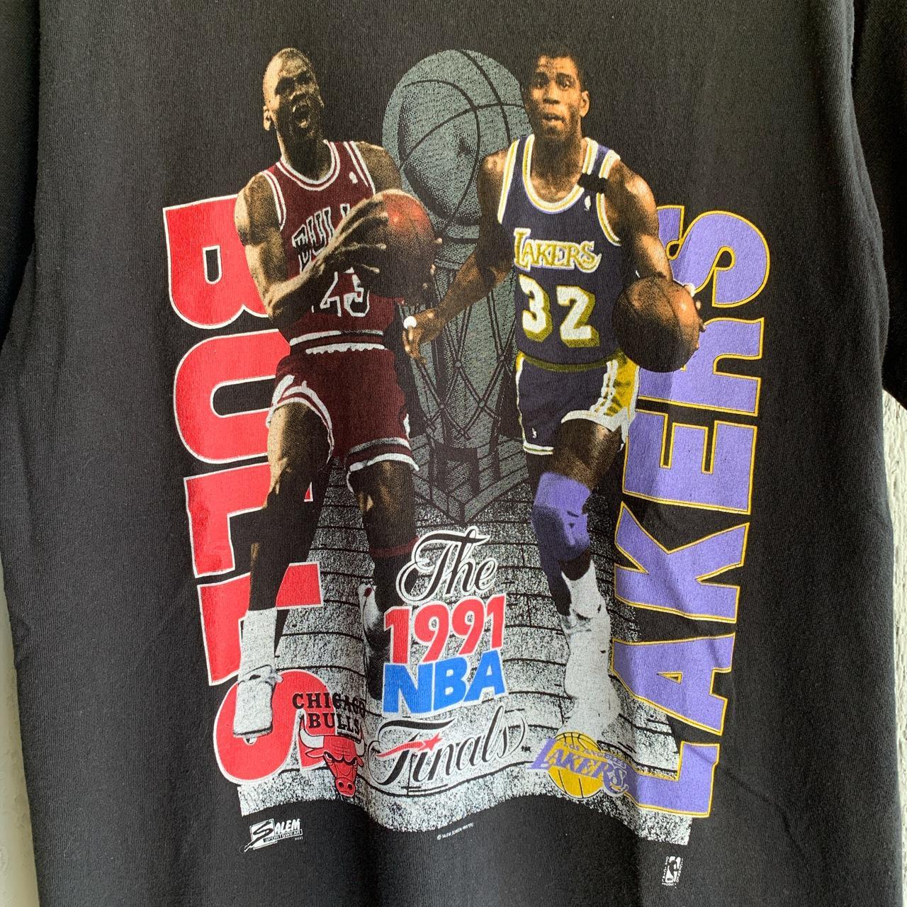 Vintage 1991 NBA Finals Bulls Lakers Michael Jordan Magic Johnson SALEM XL