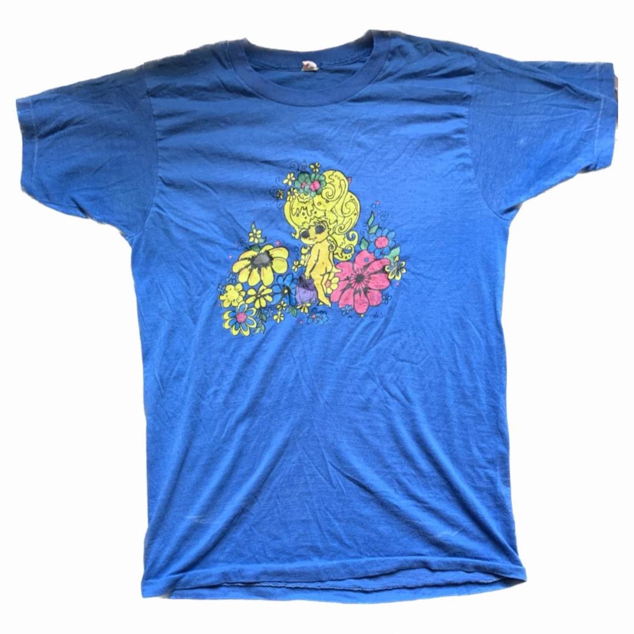 men-s-yellow-and-blue-t-shirt-depop