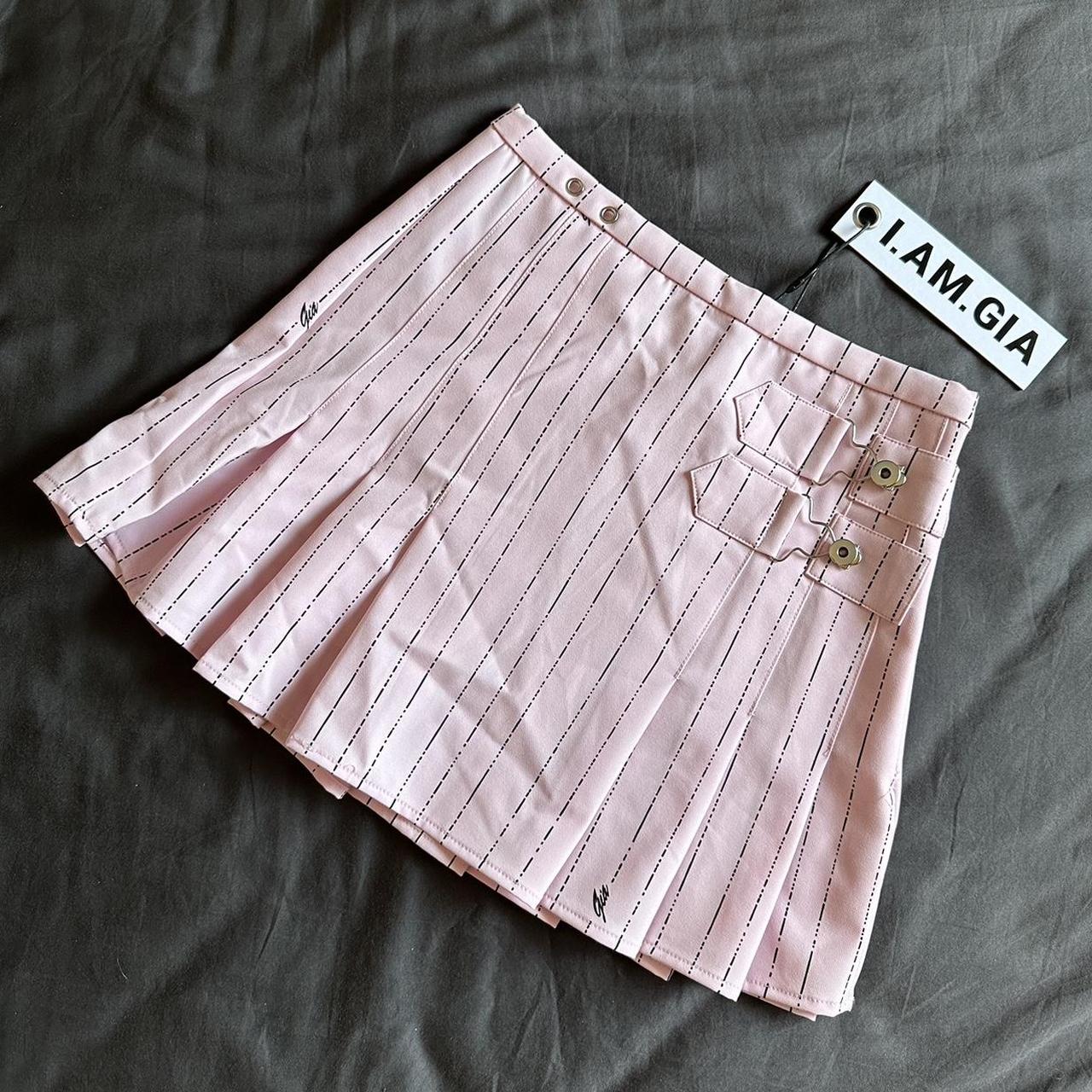 I am gia sale pink plaid skirt