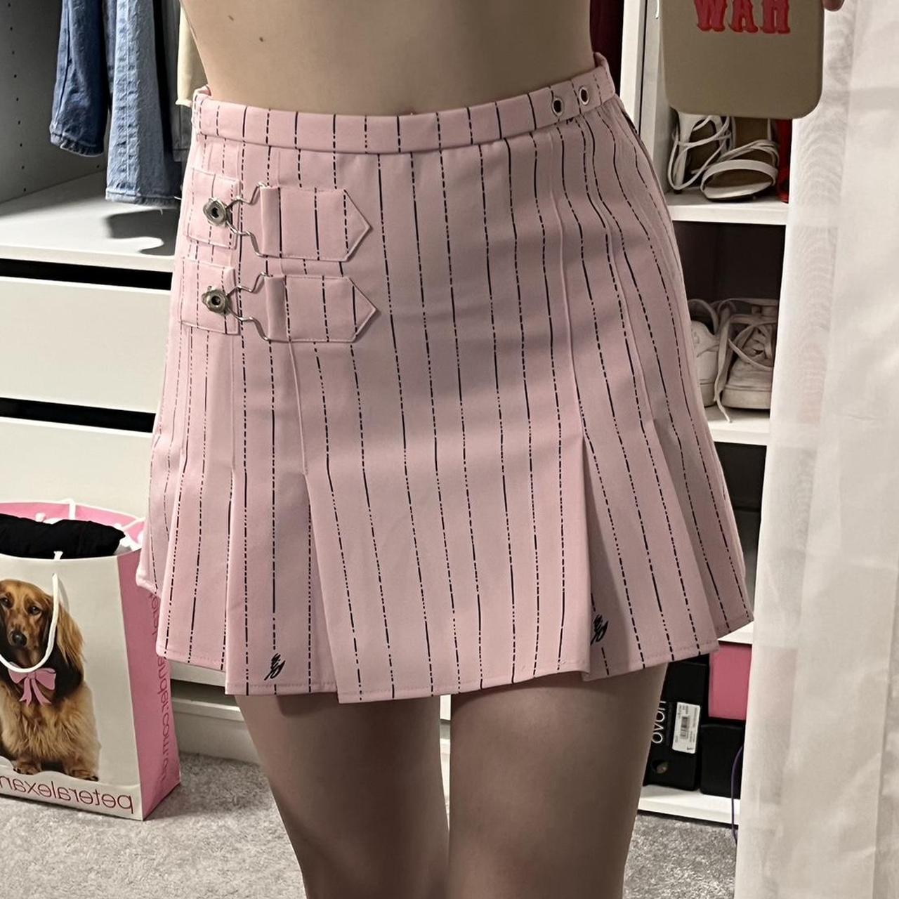 I am gia sale pink plaid skirt