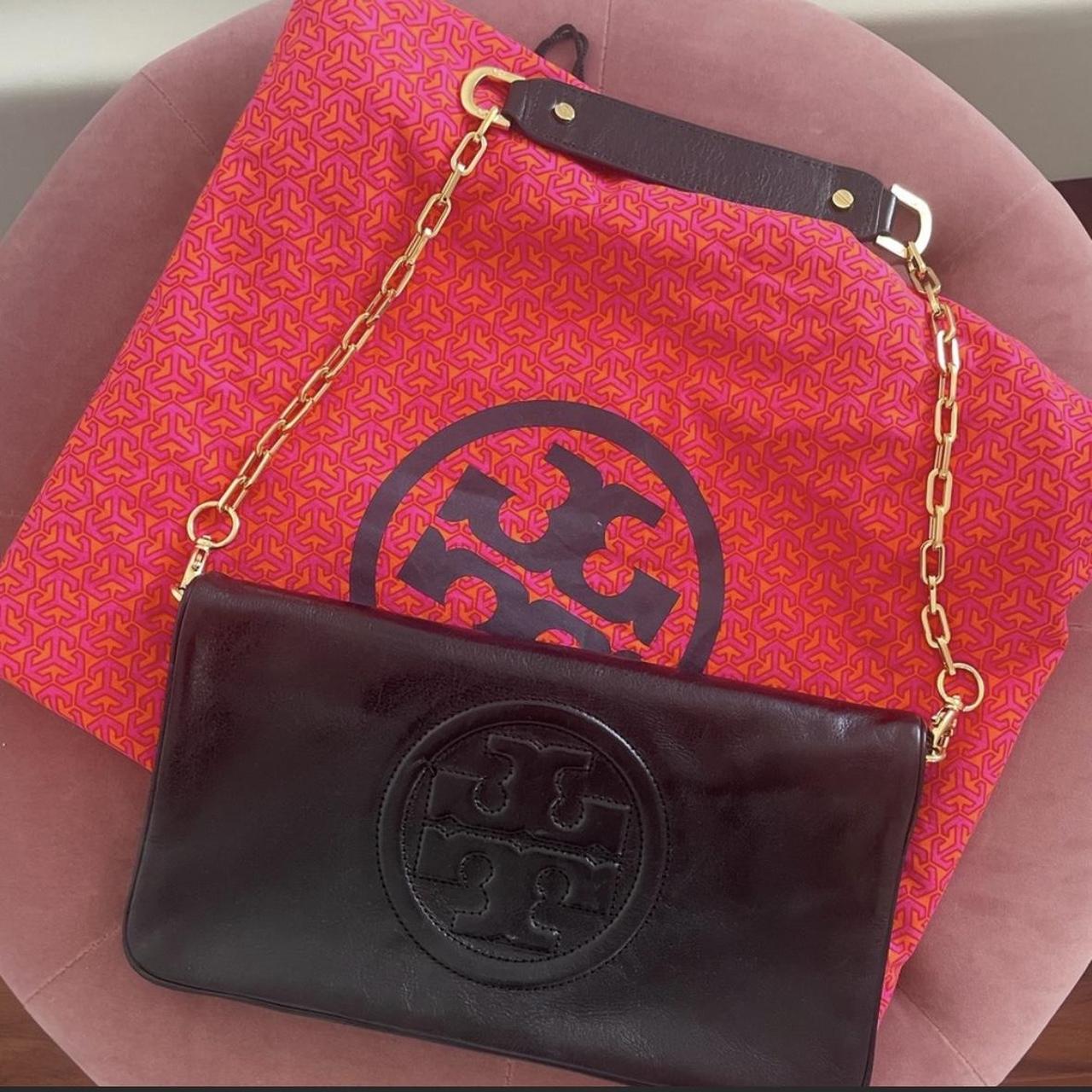 Tory Burch Women's Black and Gold Bag | Depop