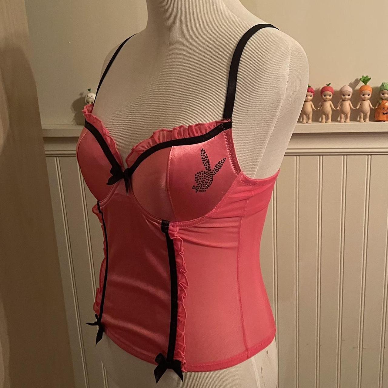 PLAYBOY INTIMATES BUSTIER CORSET TOP, ~, tucked in in