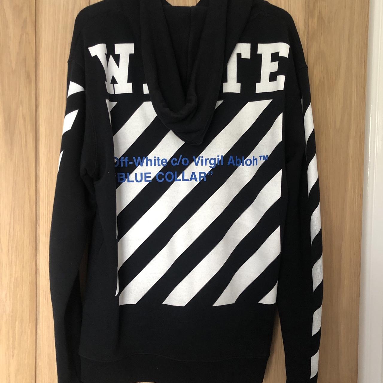 Off white sale hoodie blue collar