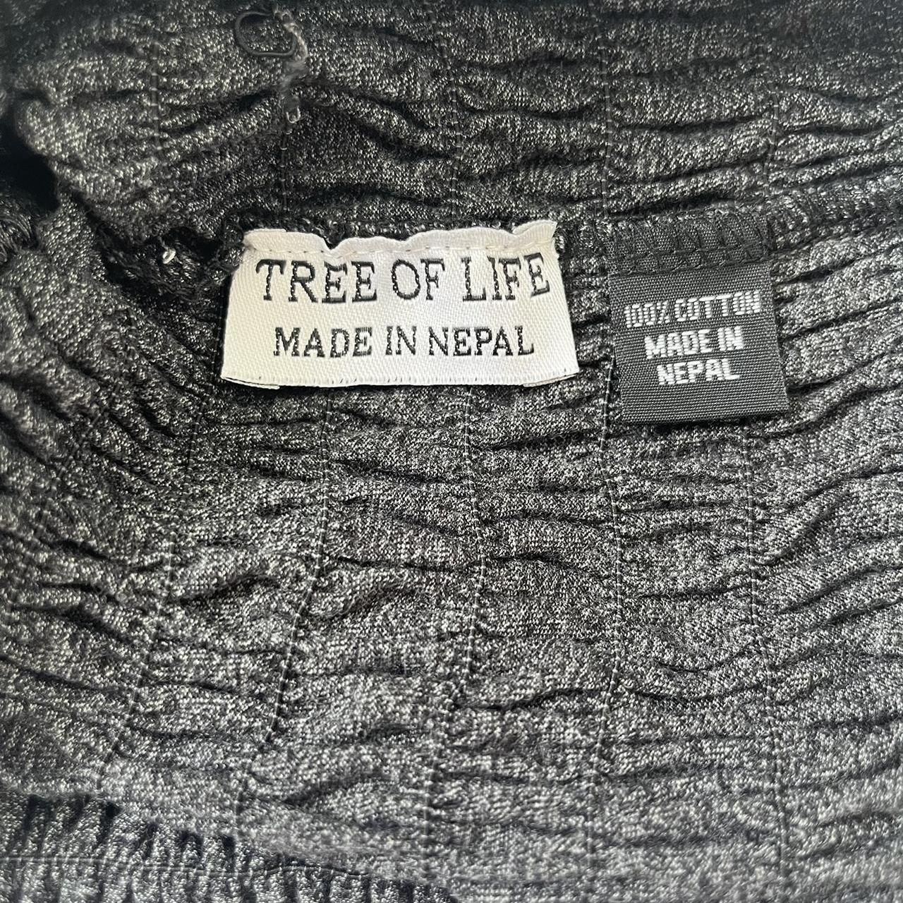 Grey/black tree of life bando top Size xs-s... - Depop