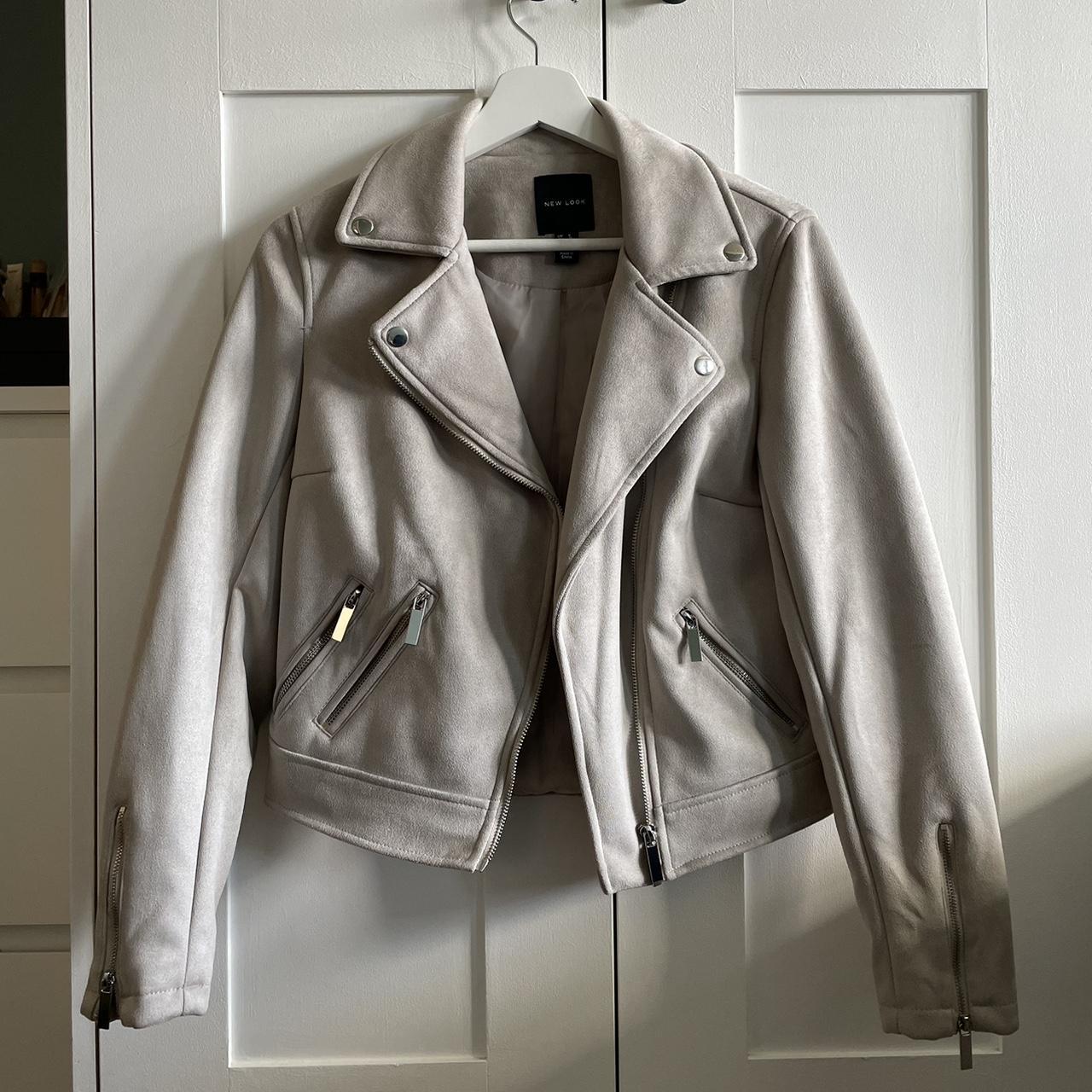 New Look Suede Jacket - UK 8 Gorgeous light grey,... - Depop