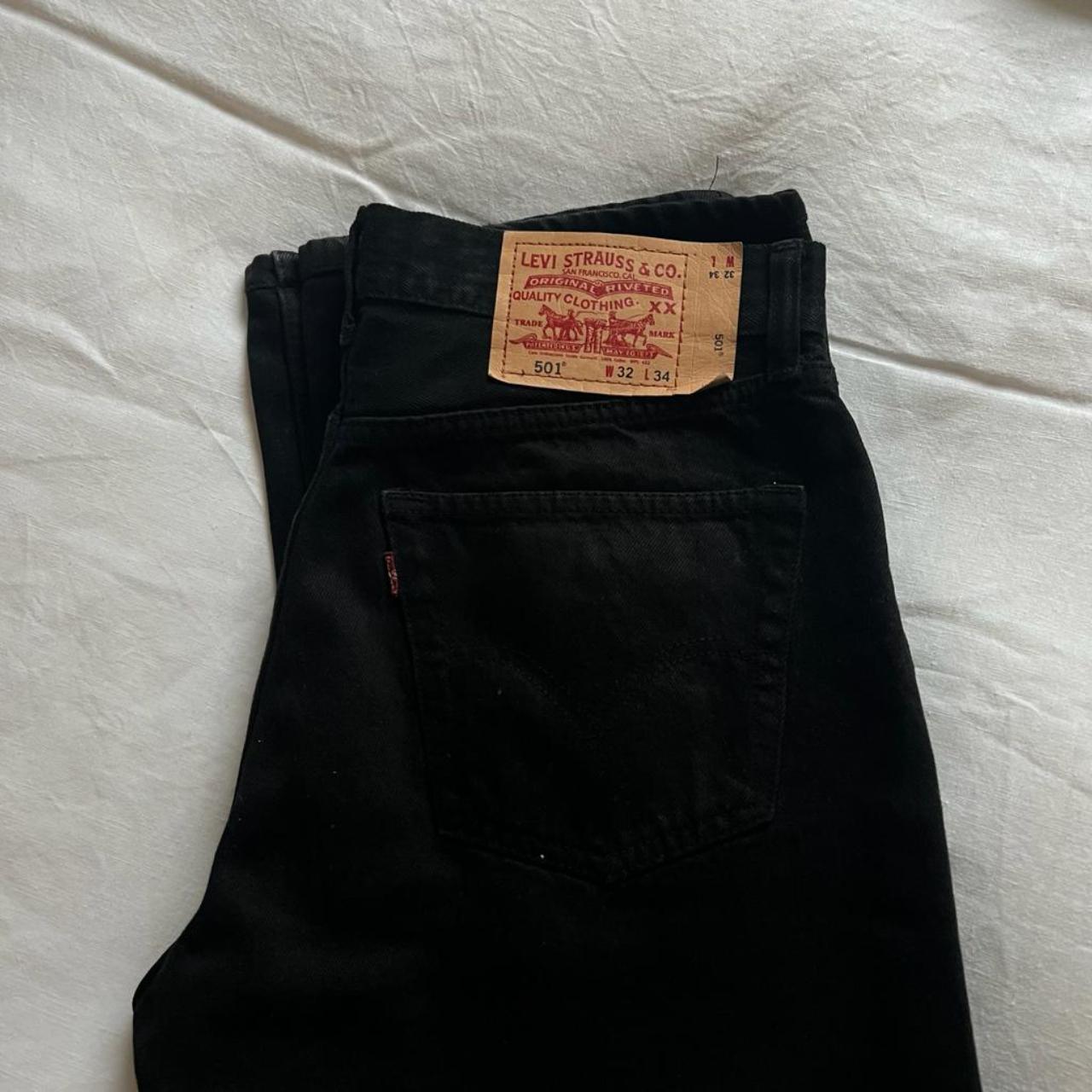 Vintage Levi's black 501 jeans Size 32w 34l - would... - Depop