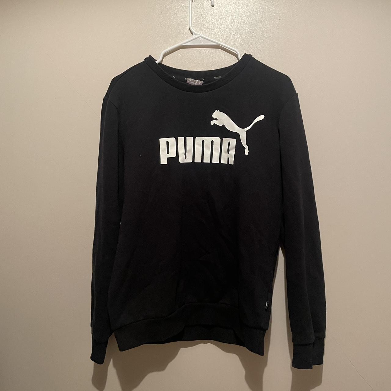 Puma Men's Black and White Sweatshirt | Depop