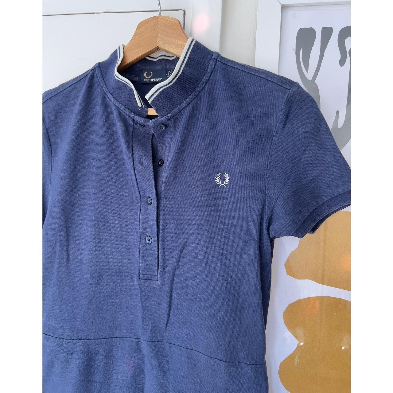 Fred Perry polo dress in navy with white twin tipped... - Depop