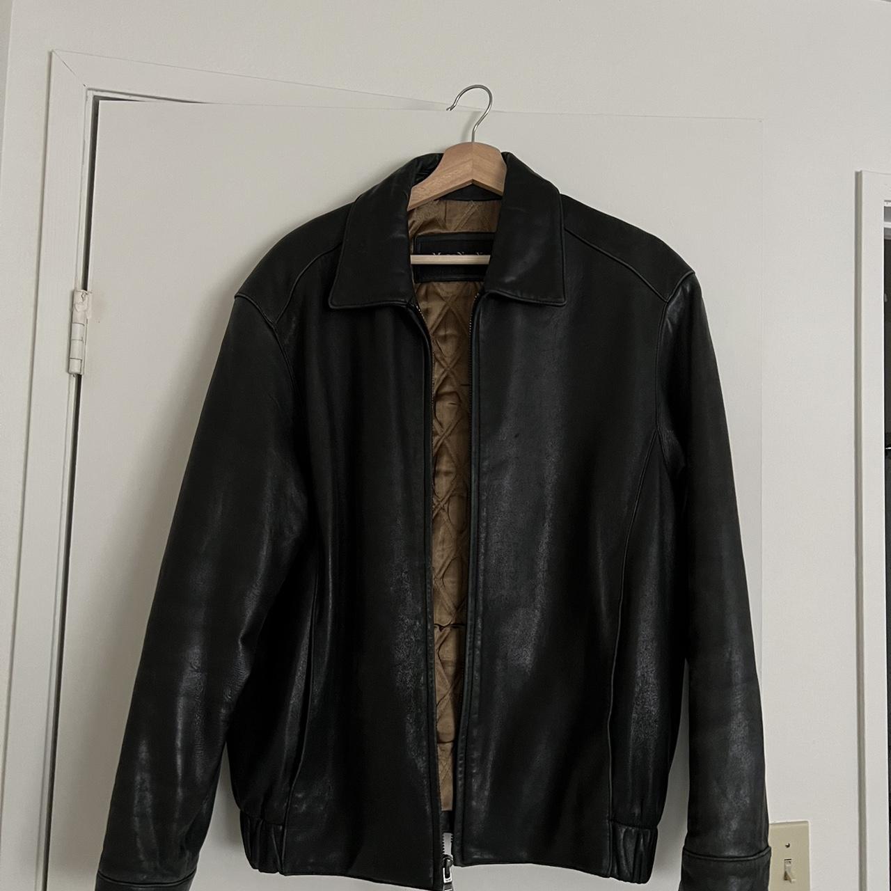 American Vintage Men's Black and Gold Jacket | Depop