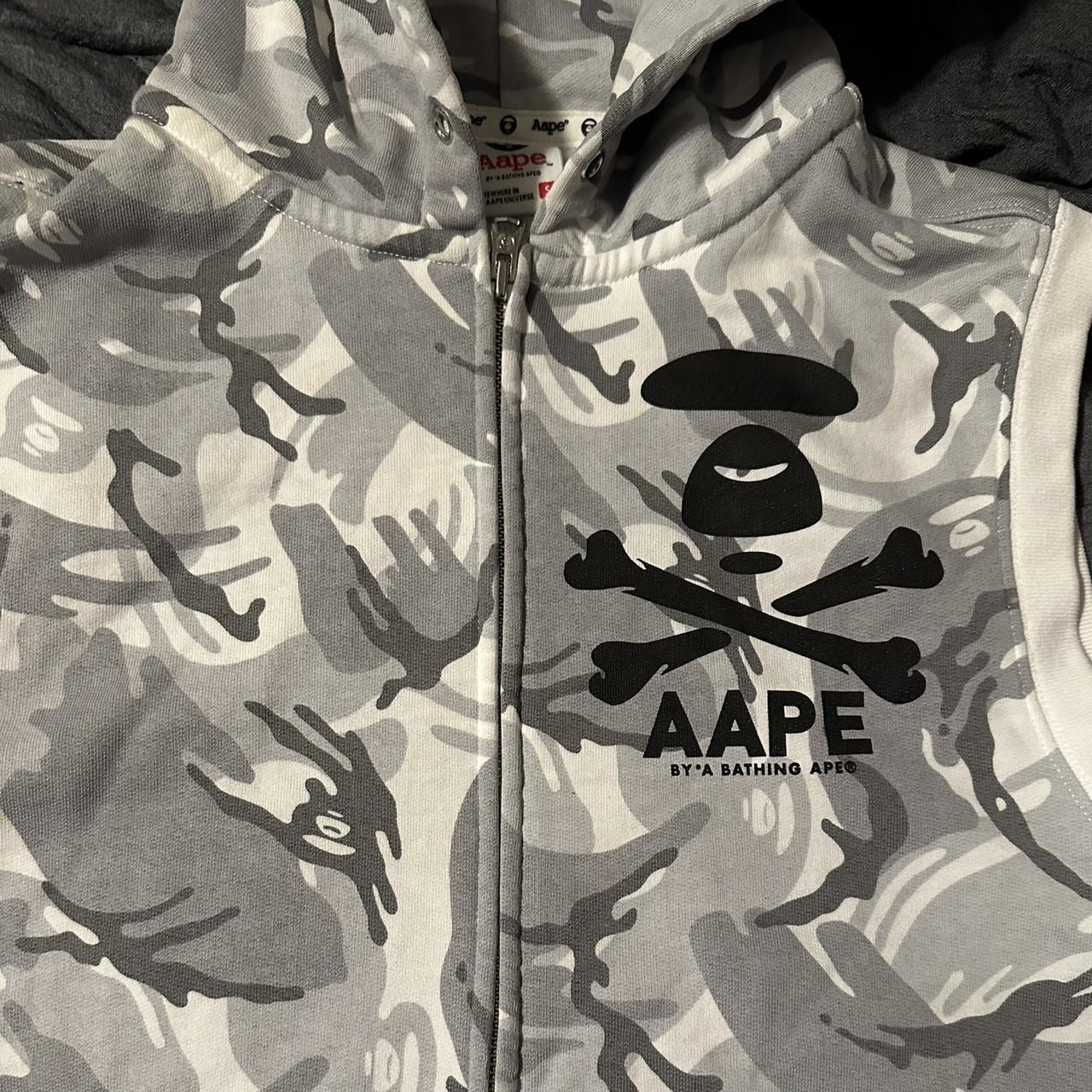 Aape by Bathing Ape Sleeveless hoodie Arctic camo... - Depop