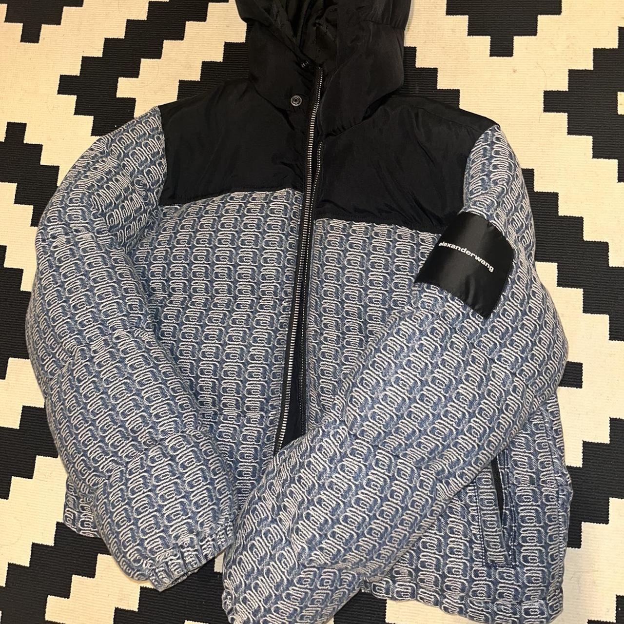 Alexander Wang Women's Blue and White Jacket | Depop