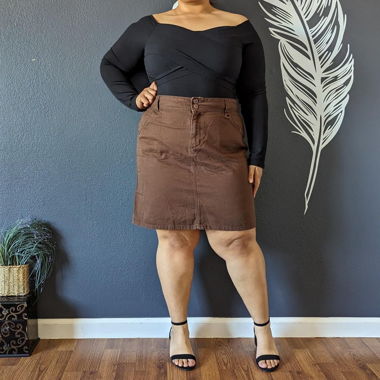 Brown skirt size clearance 16