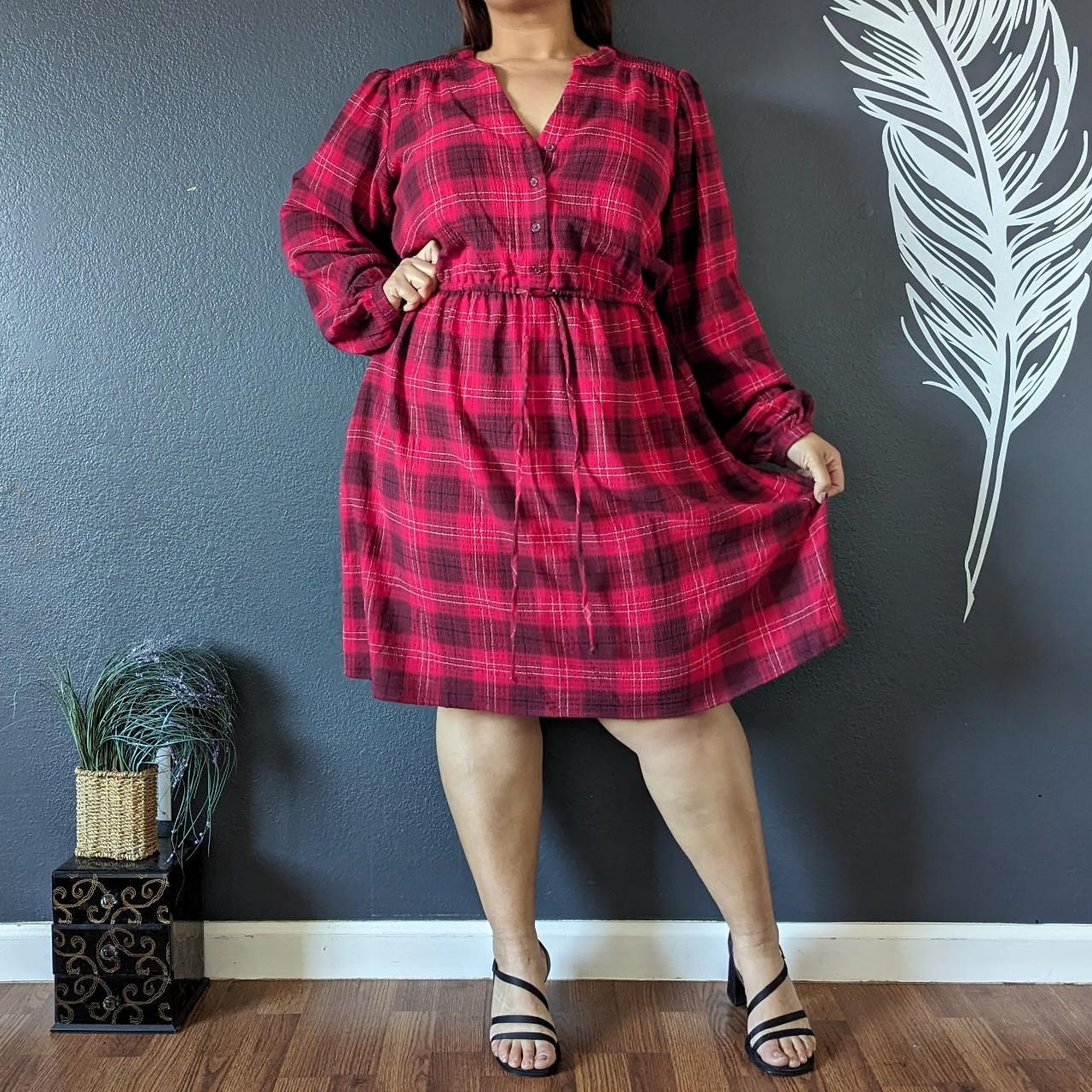 Knox Rose Plaid Dress Cute long sleeve! Size XXL... - Depop