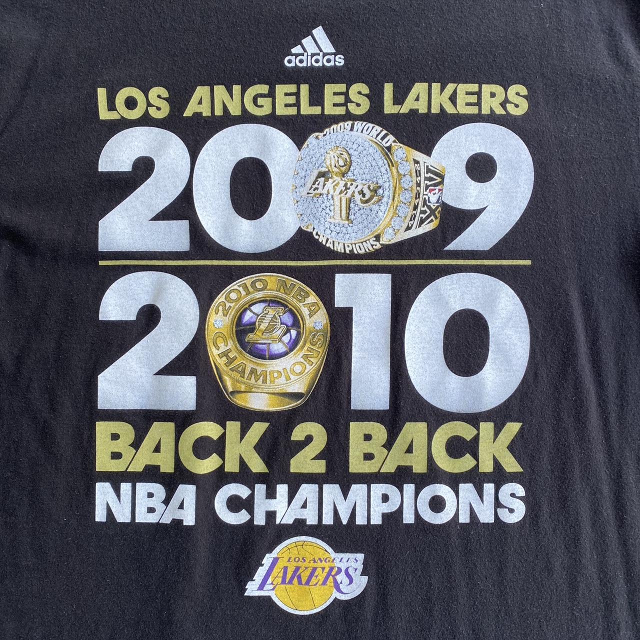 2010 Adidas Los Angeles Lakers NBA Champions Back to Back T-Shirt