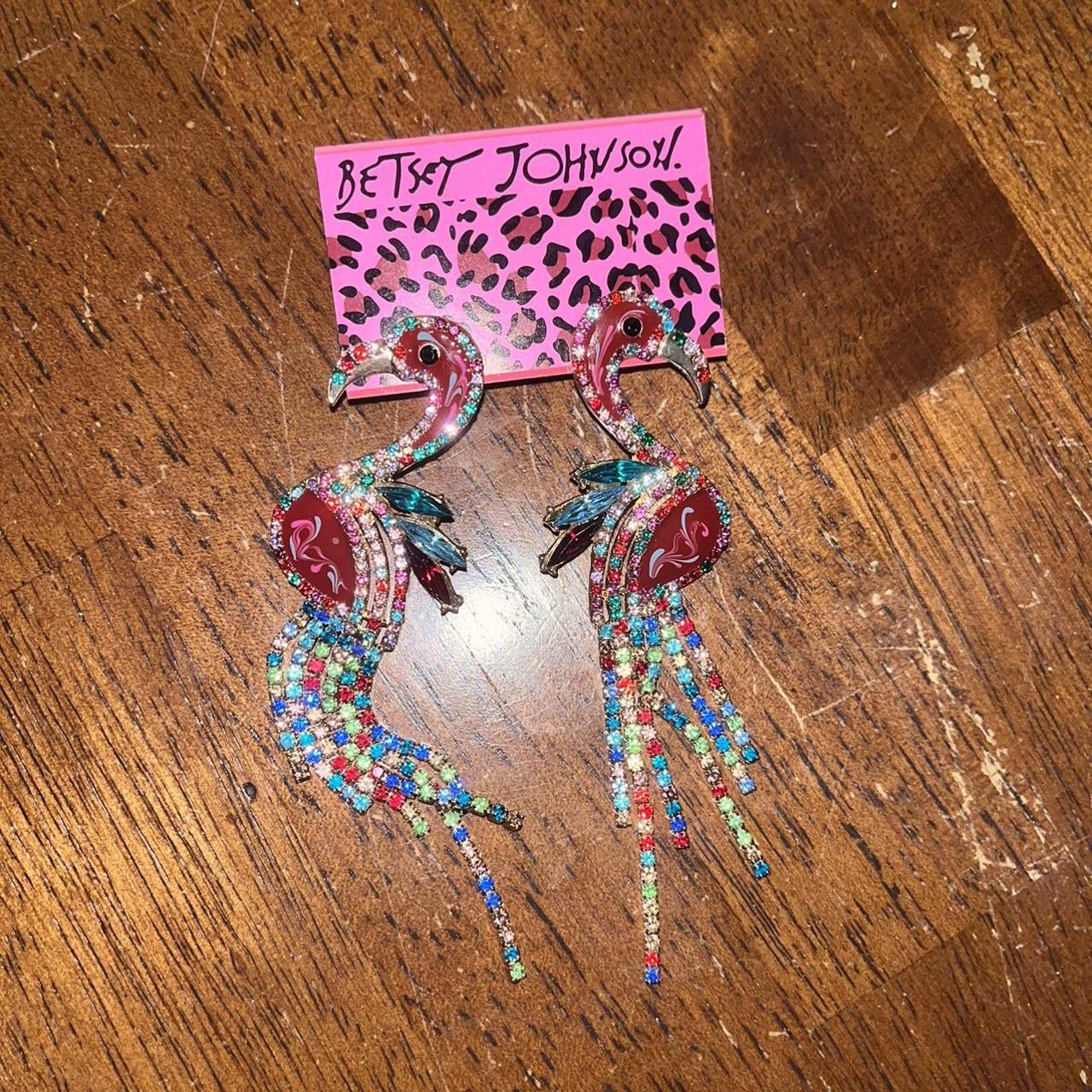 Betsey johnson hot sale flamingo earrings