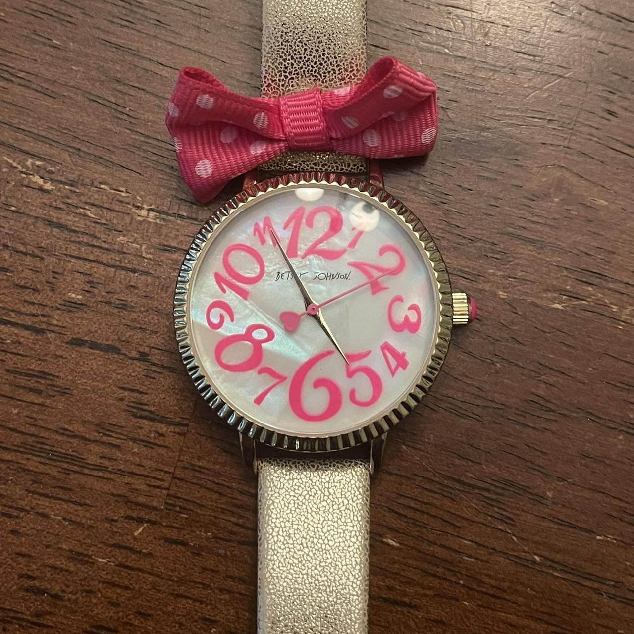 Betsey johnson pink clearance watch