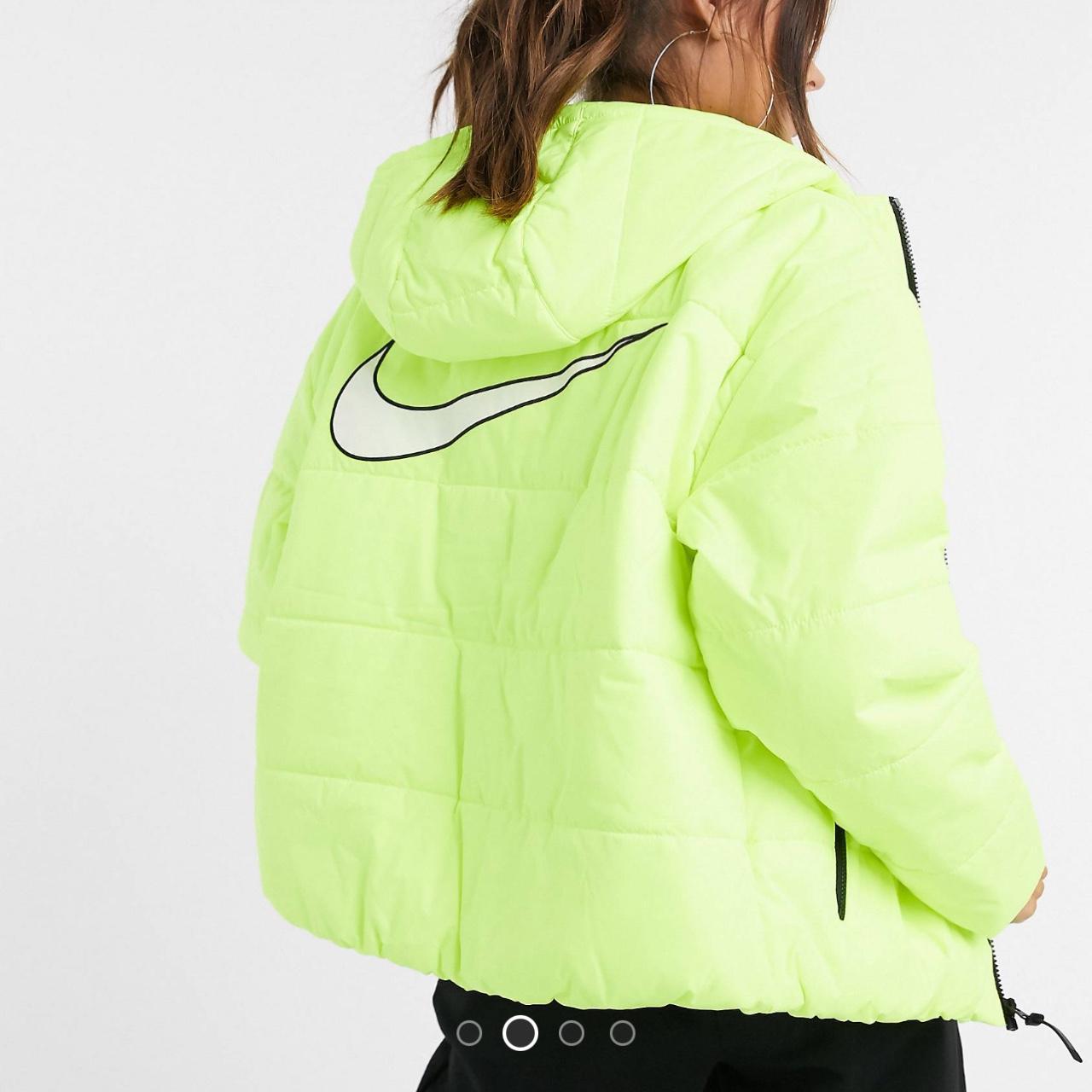 Nike jacket swoosh Neon yellow Size medium But Depop