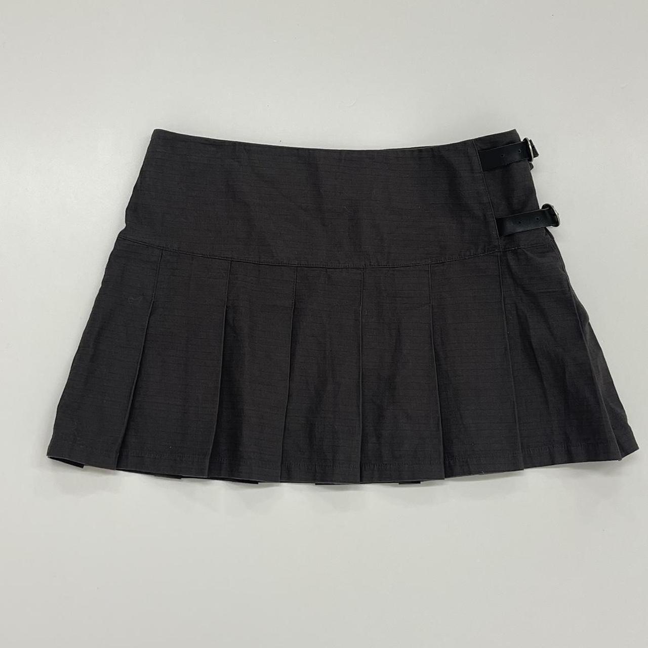 brandy Melville Brown buckle detail pleated mini... Depop