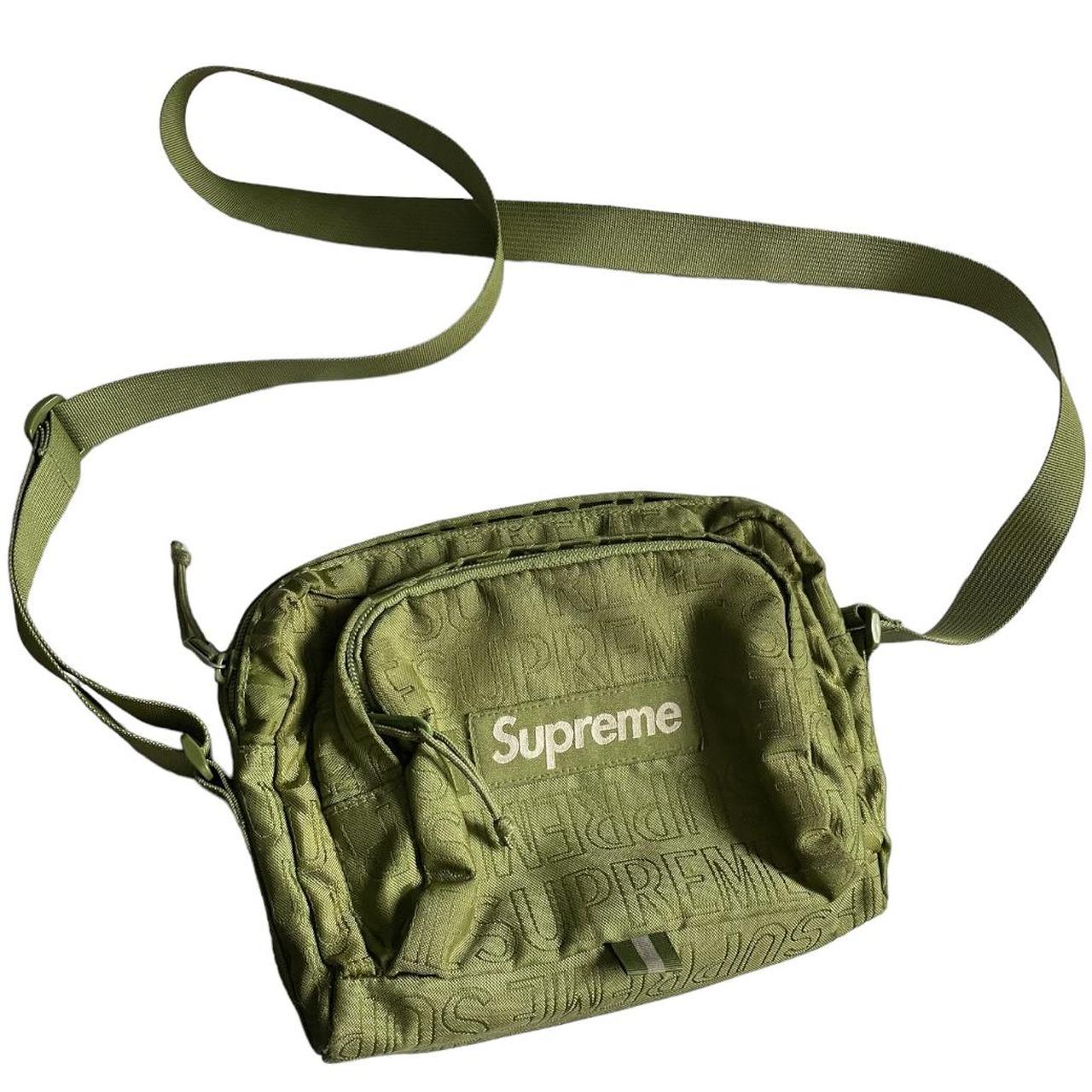 supreme nike shoulder bag green