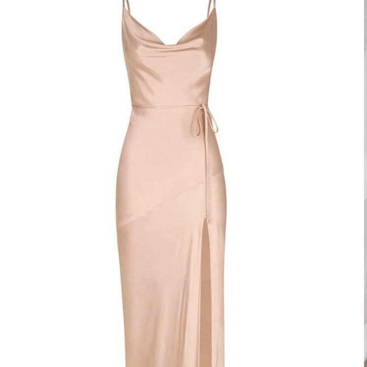 Shona Joy Women's Tan and Pink Dress | Depop