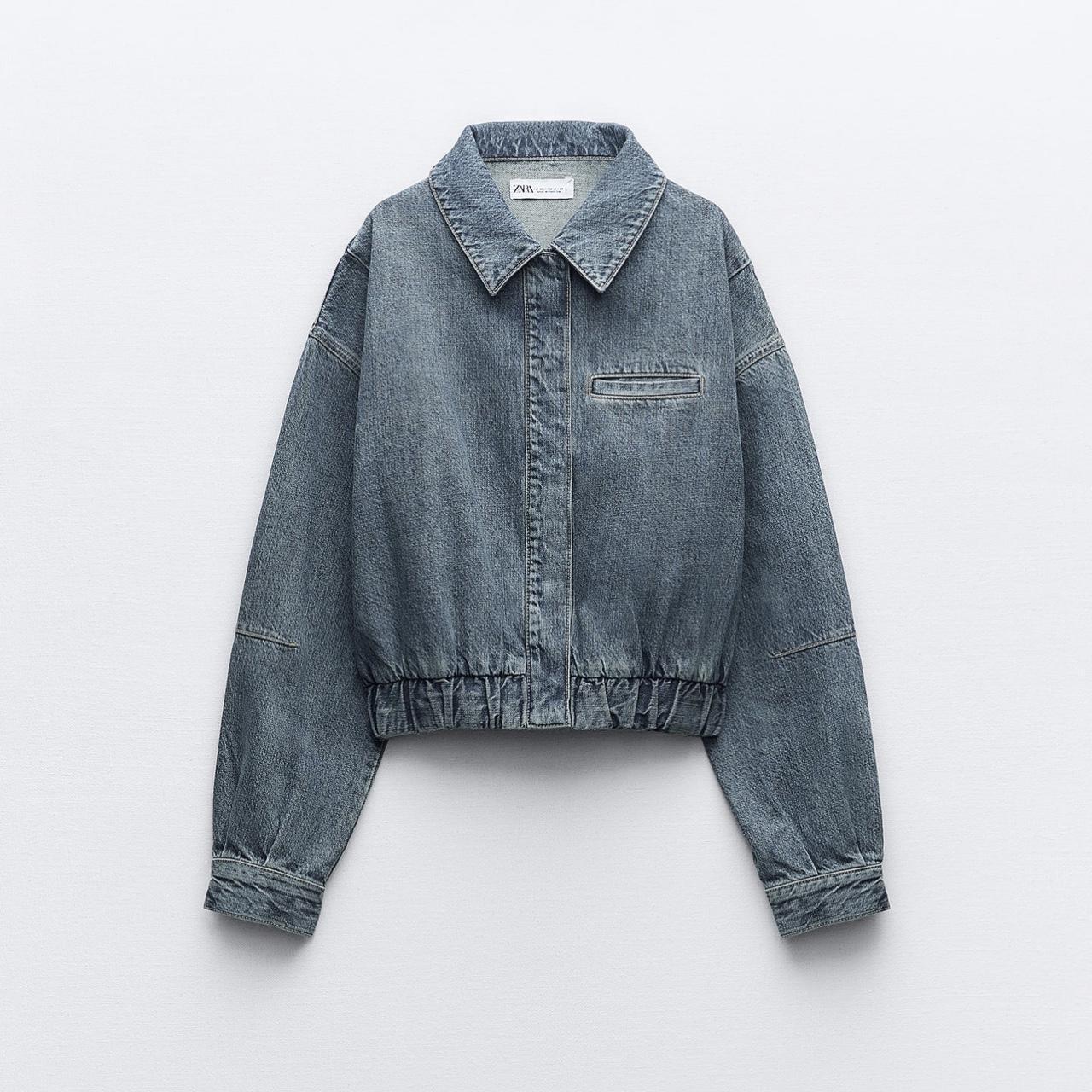 Zara Denim Bomber Jacket Worn once RRP £49.99 - Depop