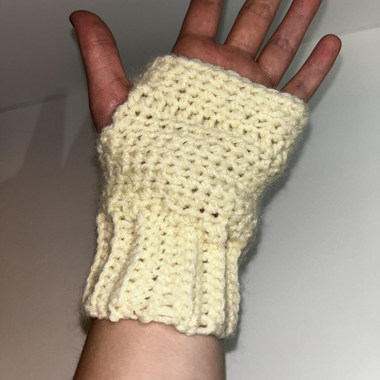 Crochet OffWhite Hand Warmers / Wrist... Depop