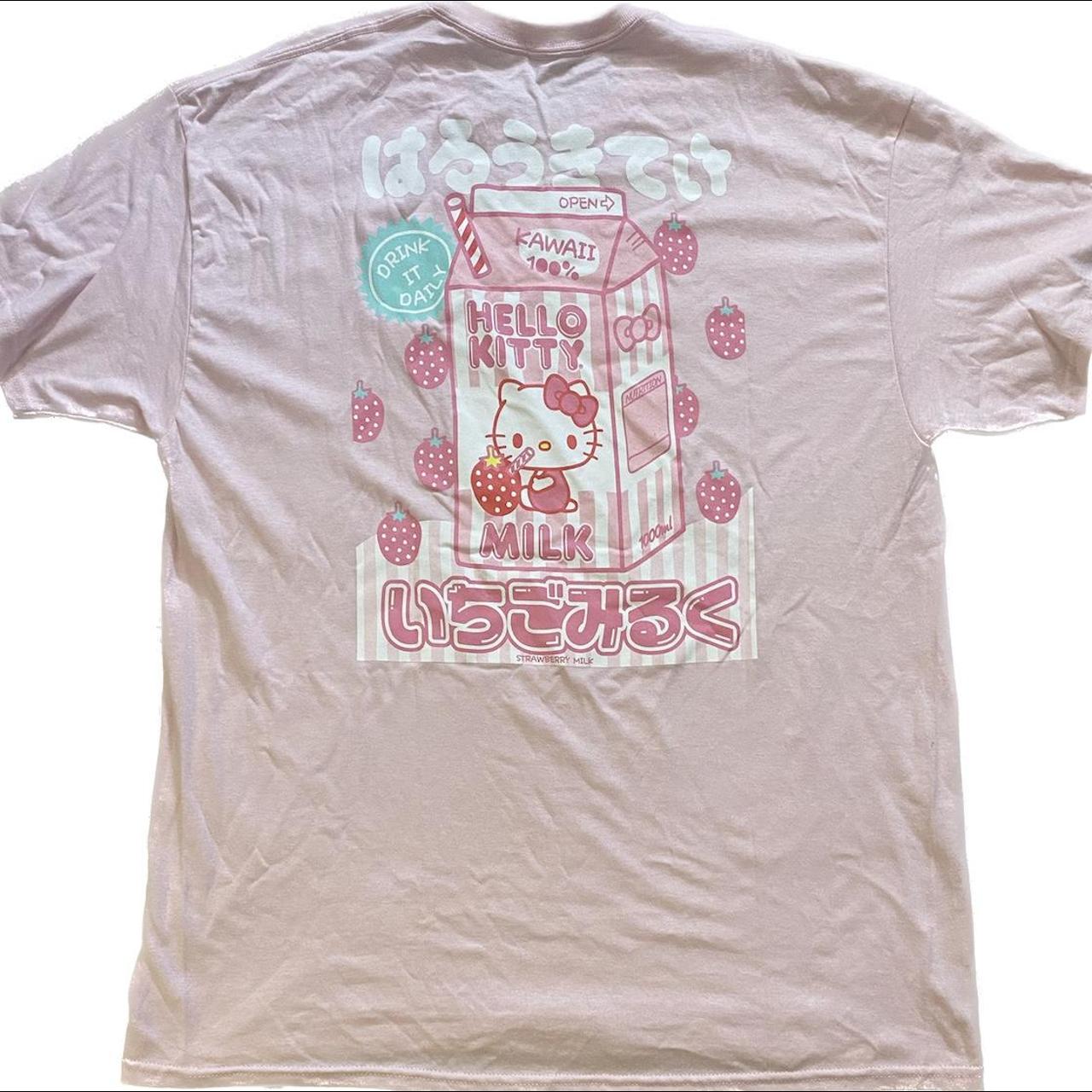 New Hello Kitty Strawberry Milk T-Shirt Sanrio Men Size Medium