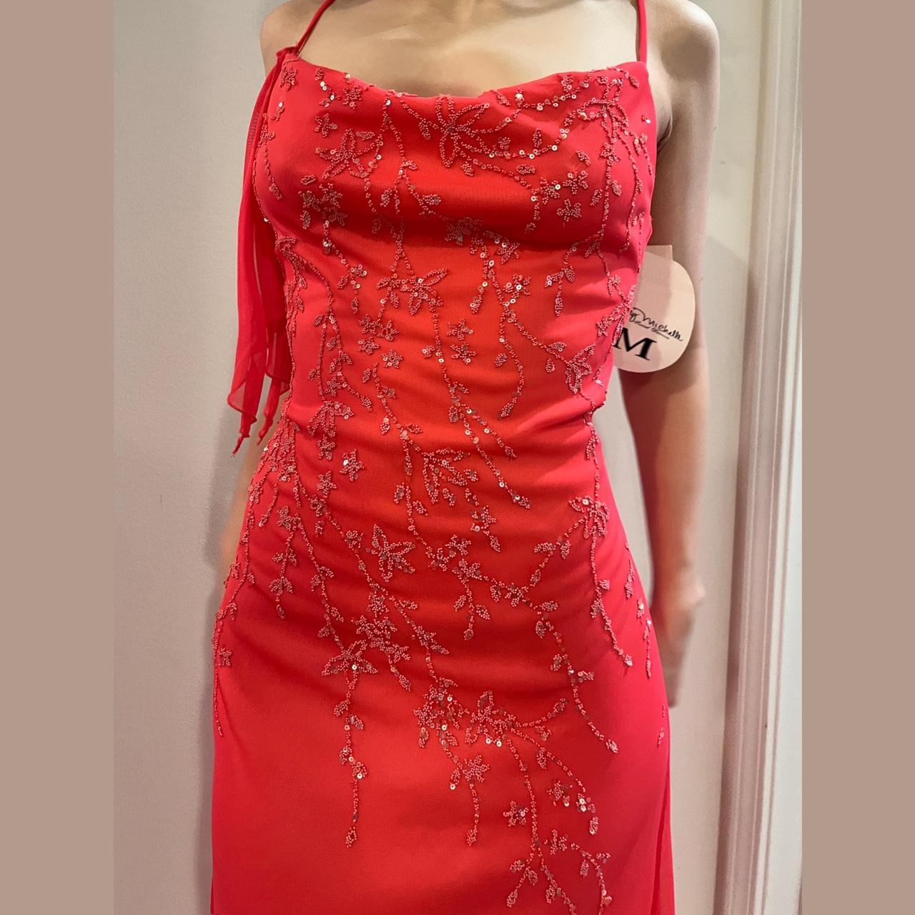 Women's Pink and Orange Dress Depop