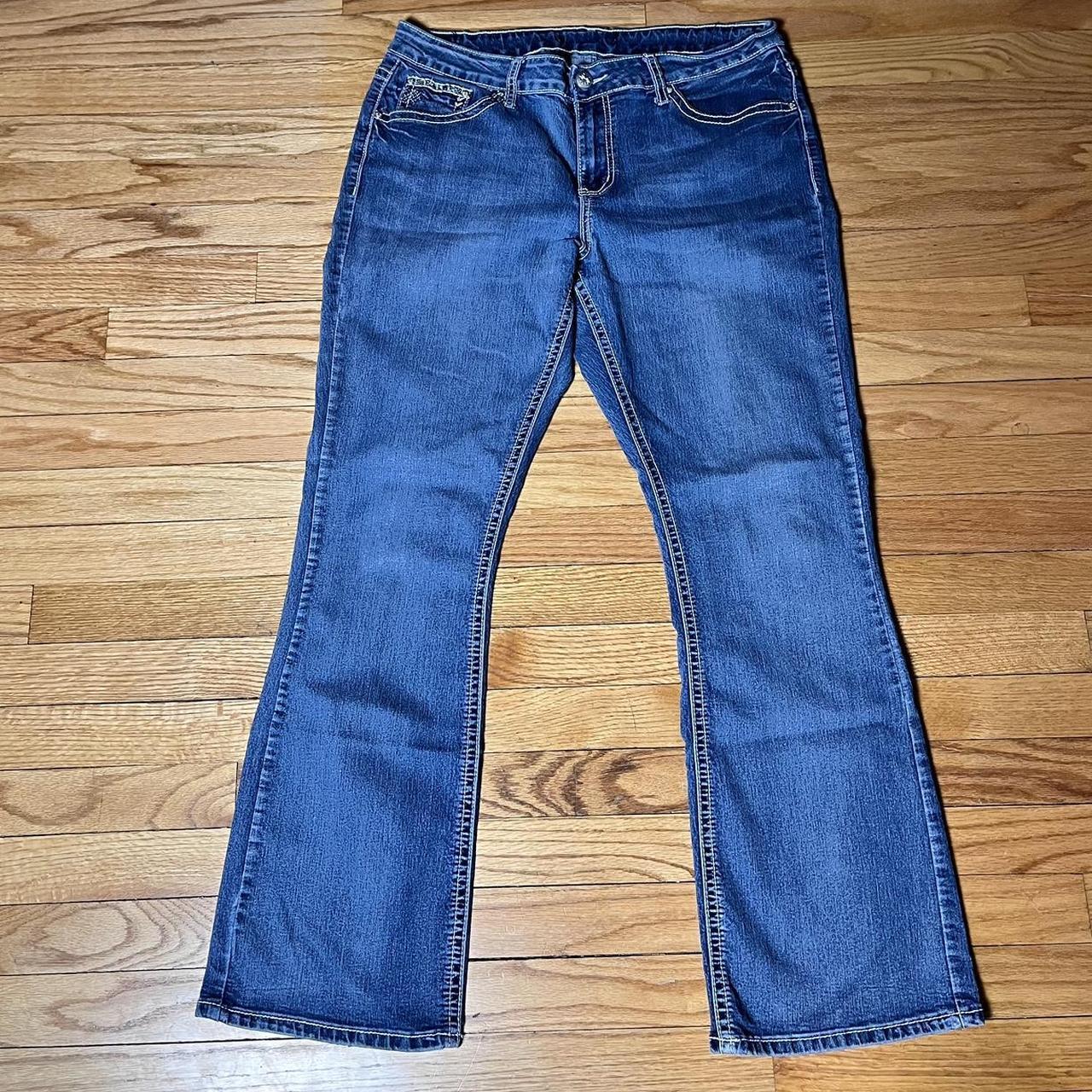 LOVE INDIGO Bootcut jeans with angel wing... - Depop