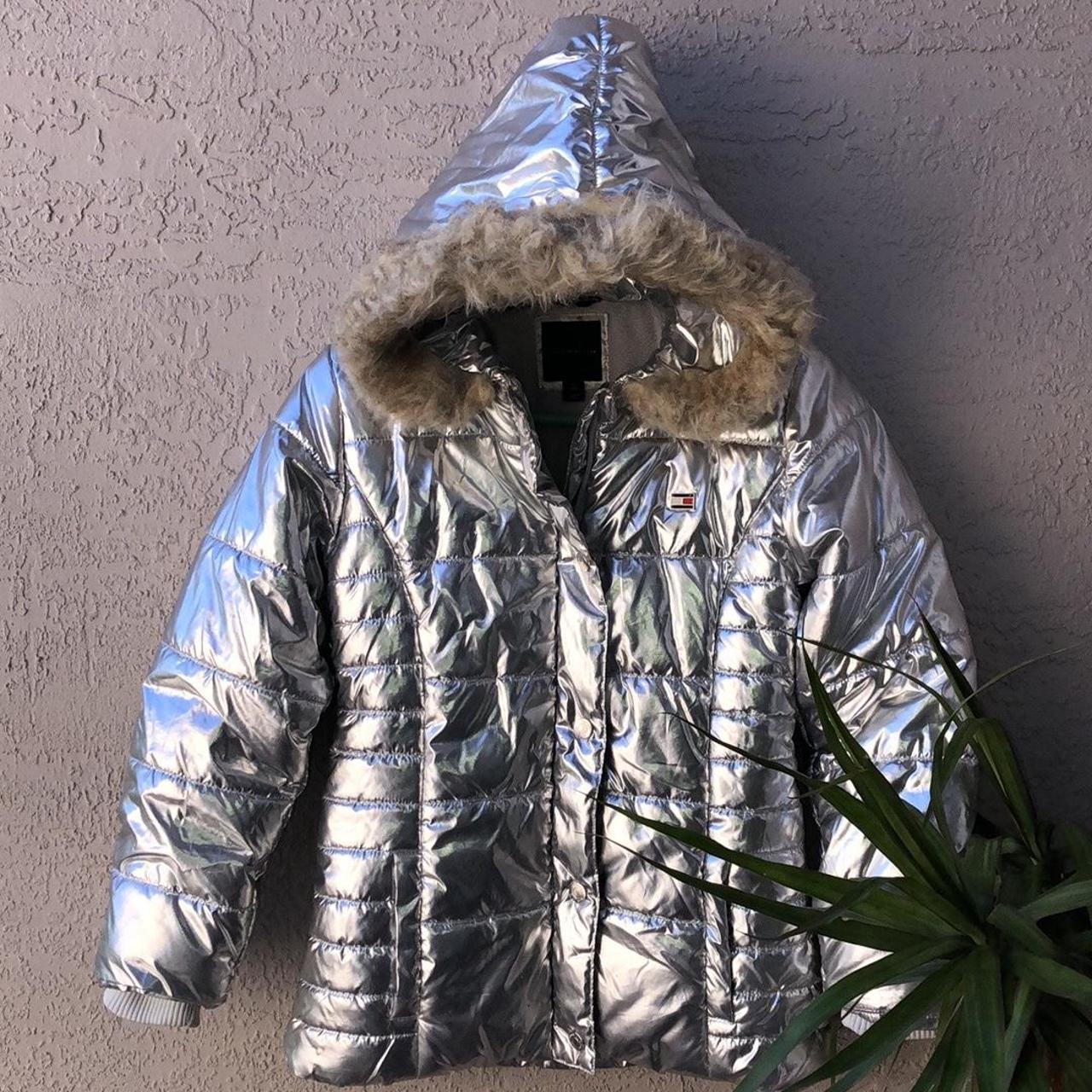 Tommy hilfiger silver on sale coat