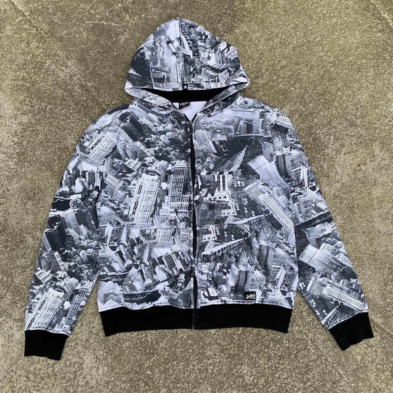 all over print y2k zoo york zip up hoodie. New York... - Depop