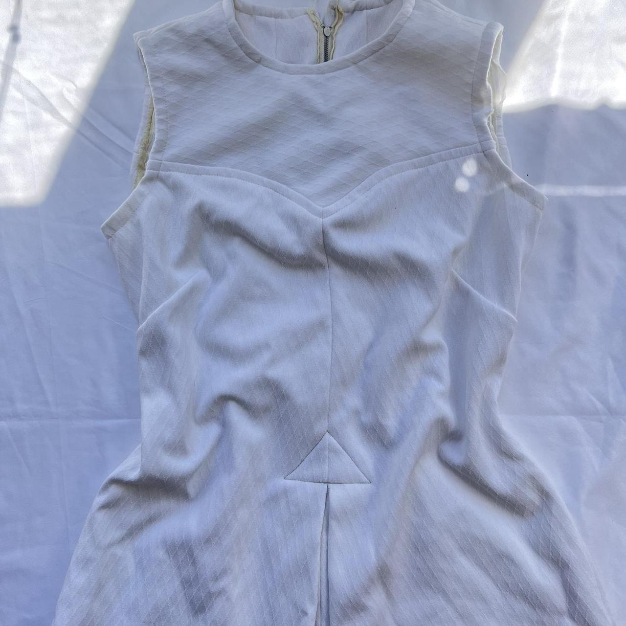 Vintage 60s white mini dress 20” from pit to bottom... - Depop