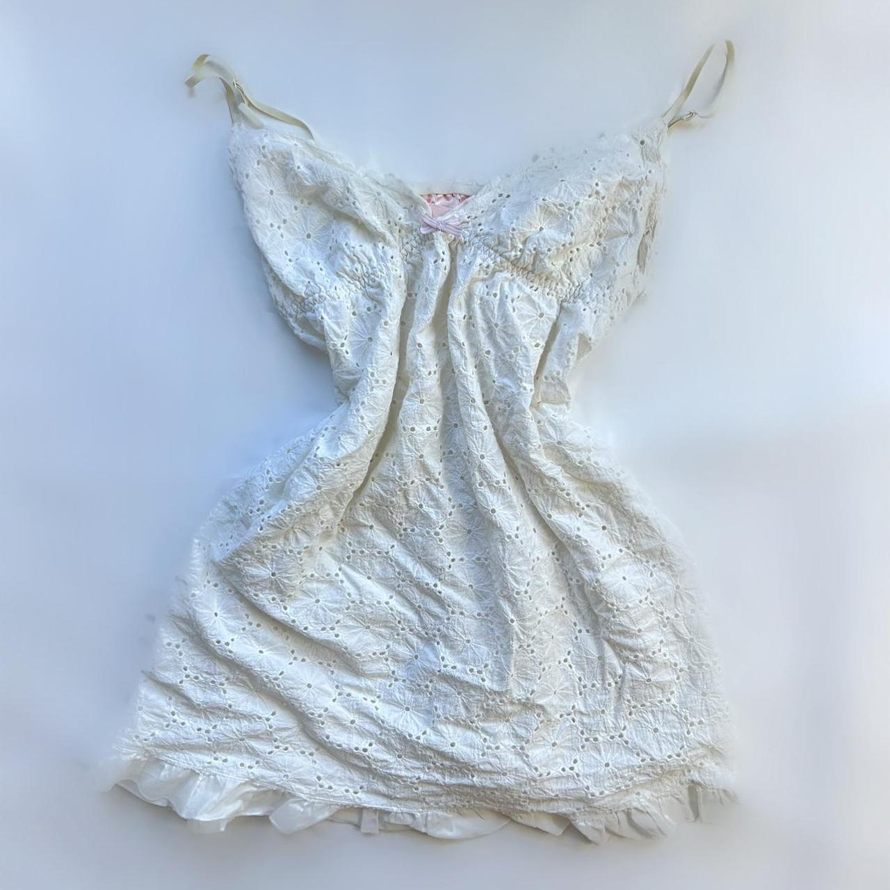 Victoria’s secret white floral slip dress #cottage... - Depop