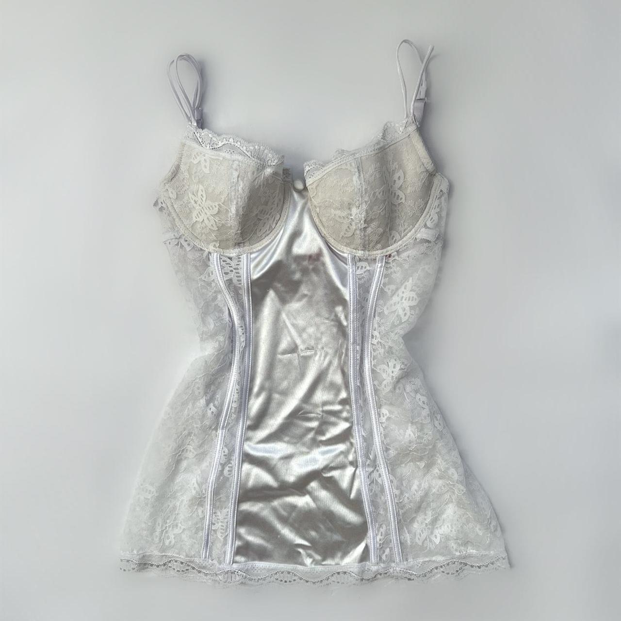 White lace lingerie bustier top #y2k #trendy #boho... - Depop